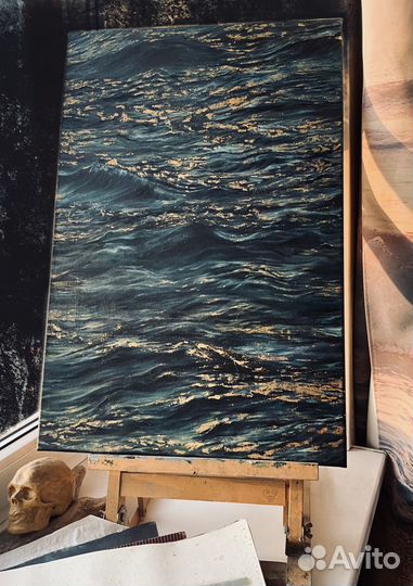 Интерьерная Картина маслом на холсте море
