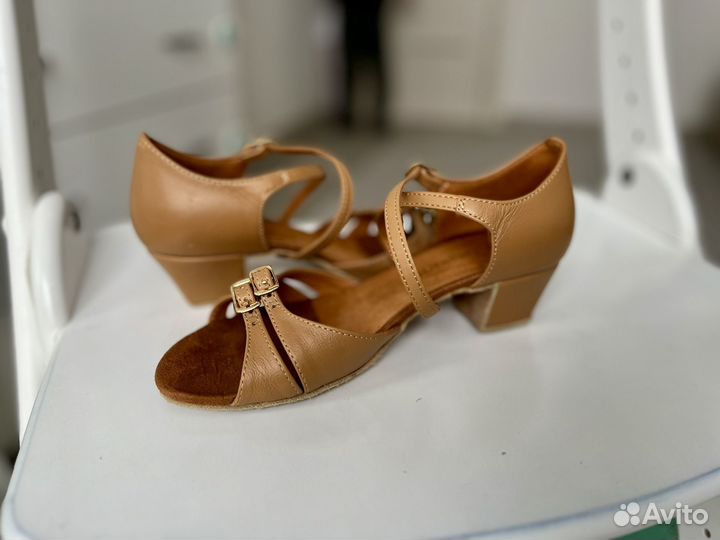 Туфли для бальных танцев натуральная кожа 22 см