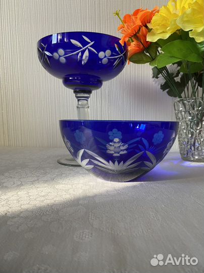 Вазы антикварные, кобальт