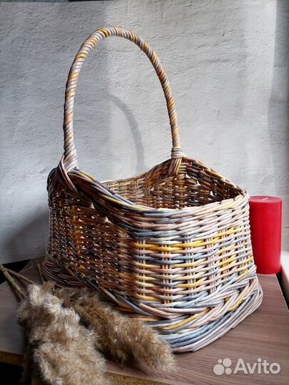 Корзина из бумажной лозы