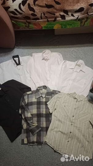 Новые школьные рубашки, 6 штук. Рост 122-128