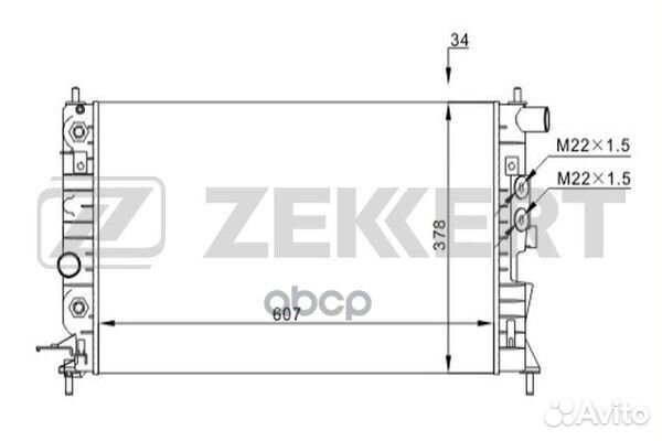 Радиатор охл. дв. Opel Vectra B 95- mk-1516 Zek