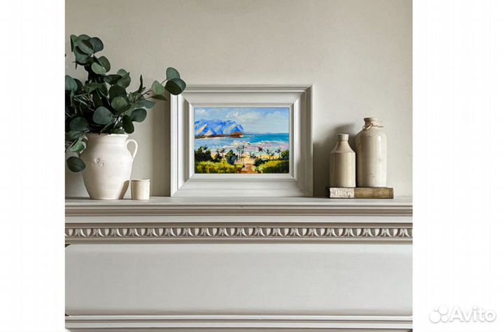 Картина Крым морской пейзаж маслом 10х15 см