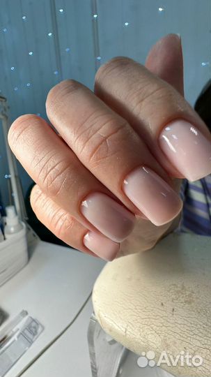 Маникюр с покрытием гель лак, наращивание