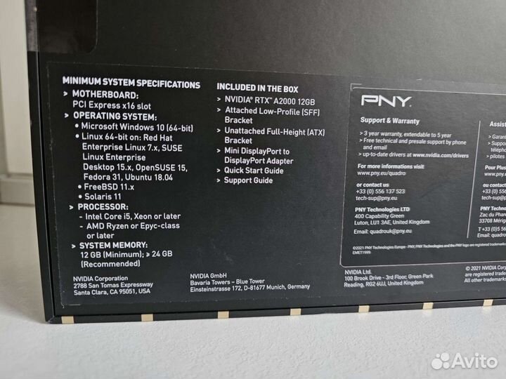 Новая Видеокарта PNY Quadro RTX A2000 12GB