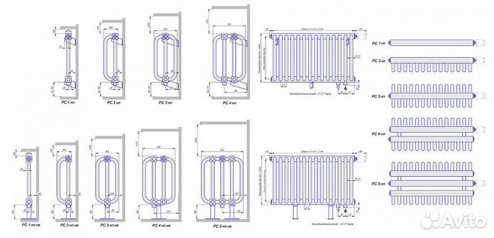 Стальной трубчатый радиатор отопления кзто рс 3, т