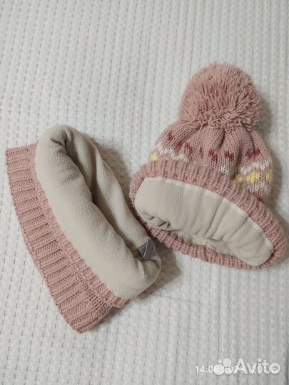 Шапка и снуд размер 52-54 зимние, подкладка флис