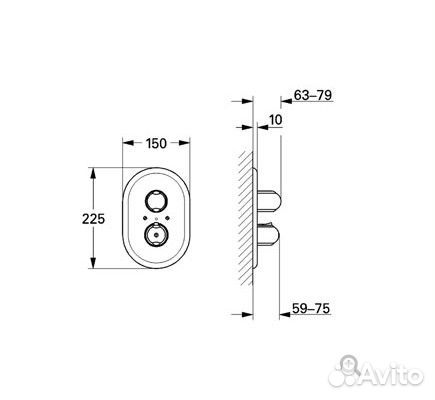 Верхняя панель для термостата для душа grohe groht