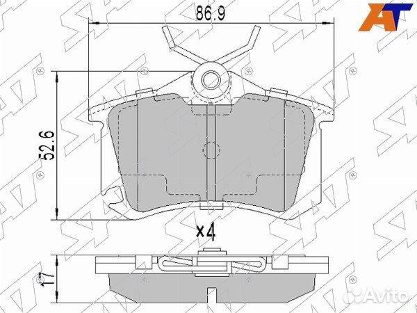 Колодки тормозные задние peugeot 2008