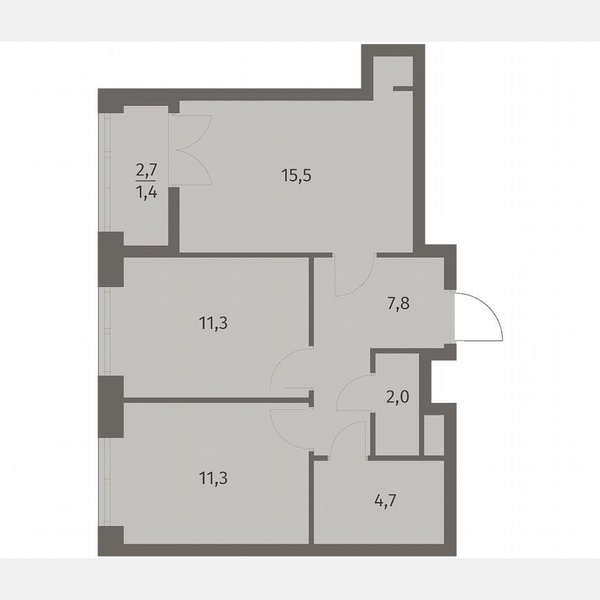 2-к. квартира, 54 м², 9/11 эт.