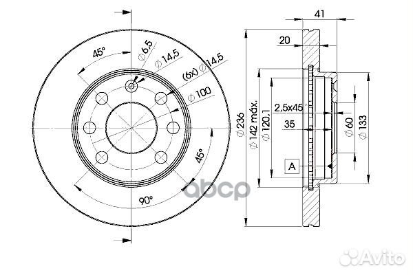 78BD1440-2 диск тормозной передний Opel Astra
