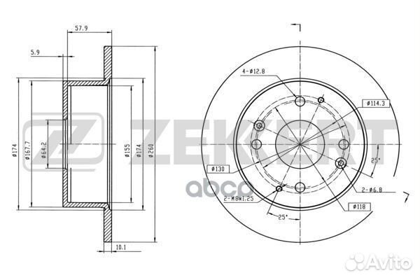 Диск торм. зад. Honda Accord VI 98- bs-5762 Zek