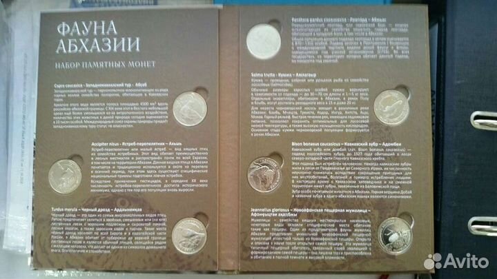 Фауна Абхазии 2 апсара 2020 набор 7 монет