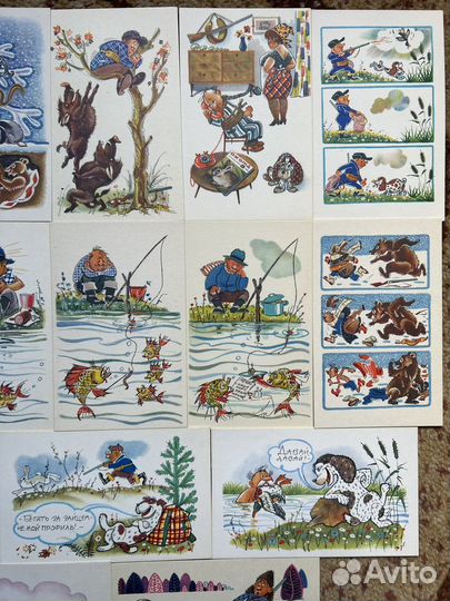 Открытки «Охота и рыбалка» СССР 1968 г