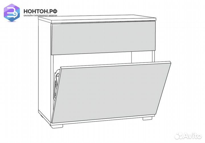 Тумба для обуви Октава 16.127 белый шагрень / дуб