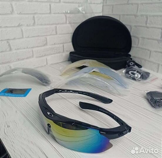 Велосипедные очки oakley 5 линз+диоптрическ оправа