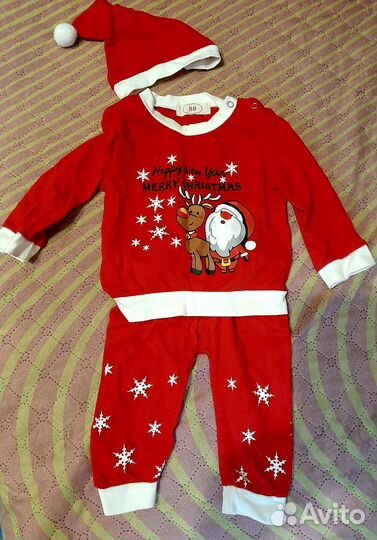 Новогодние костюмы зайчик и гномик 5- 8 месяцев
