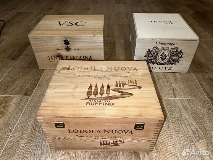 Деревянные коробки для вина и шампанского