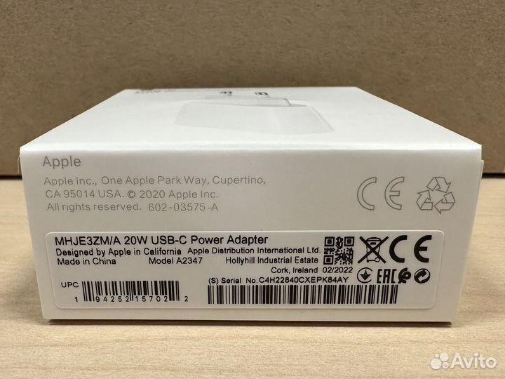 Apple 20W USB Type-C адаптер mhje3ZM/A Новый