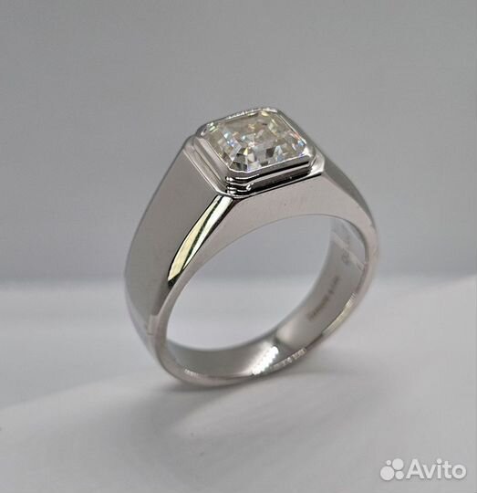 Кольцо мужское с бриллиантом (муассанитом) 3ct