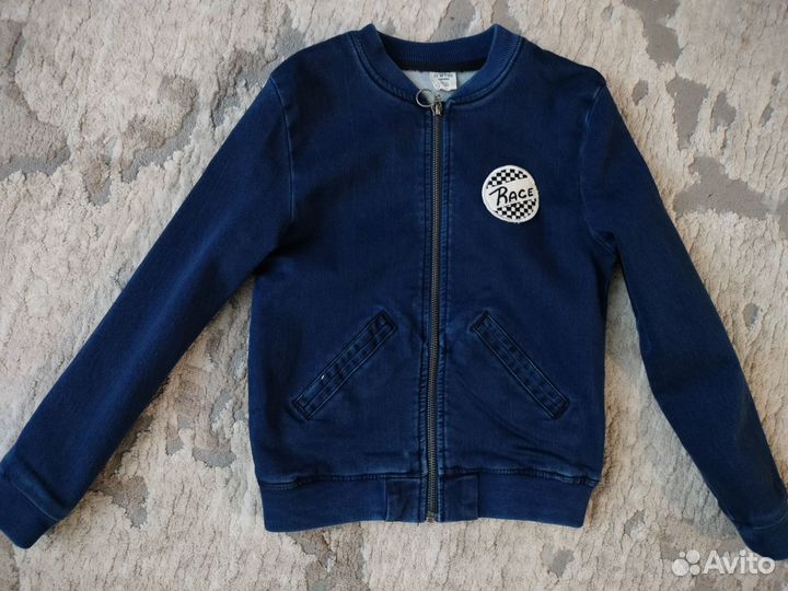 Джинсовка бомбер, новая, 6-8 лет