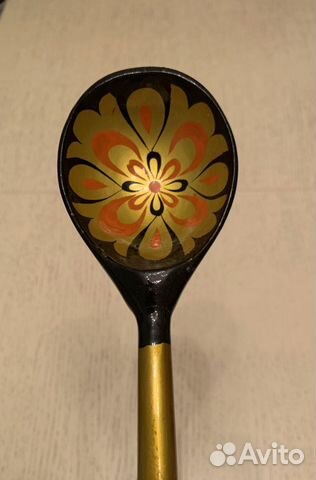 Деревянная ложка с длинной ручкой Хохлома