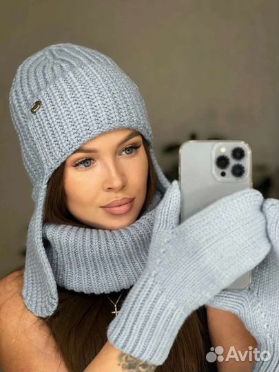 Вязаный комплект из 3 вещей