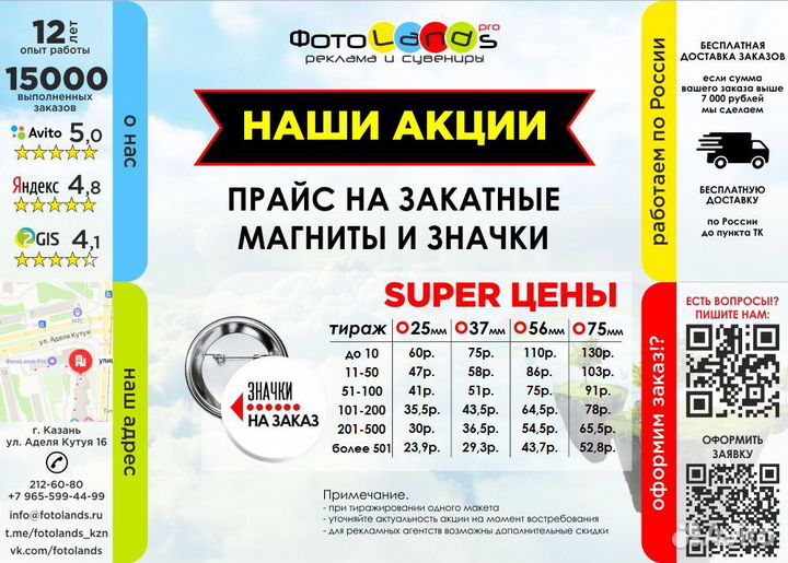 Значки, магниты, брелоки