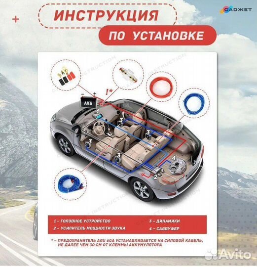 Провода для подключения сабвуфера и усилителя