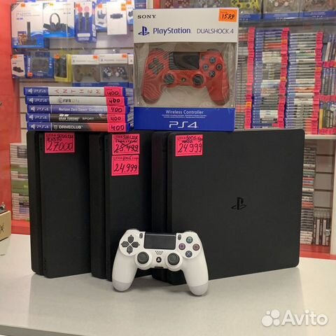 Sony PS4 slim геймпад + игра