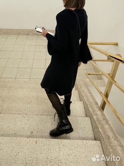 Платье миди тонкая шерсть синий COS XS