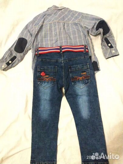Джинсы и рубашка на рост 104-110