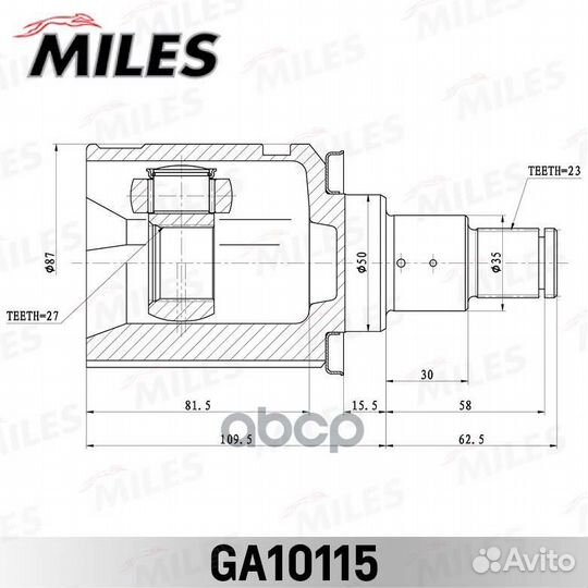 ШРУС toyota/lexus RX300/330/350, ACU/MCU25/35