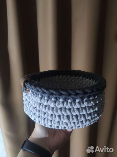 Вязанные корзинки ручной работы