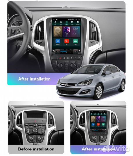 Магнитола Опель Астра J 2009-2017 Тесла стиль
