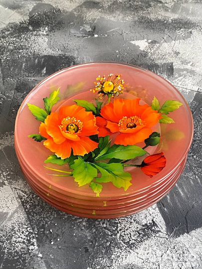 Тарелки набор 6 шт, стекло