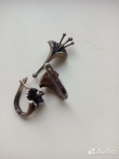 Серьги и подвеска. Серебро