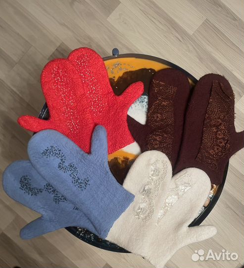 Варежки валяные