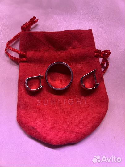 Комплект серьги и кольцо sunlight