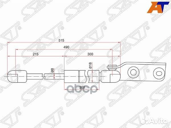 Амортизатор крышки багажника nissan AD/wingroad