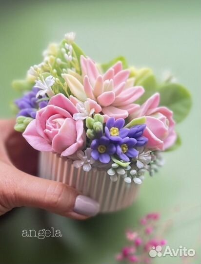 Букет цветыов из мыла