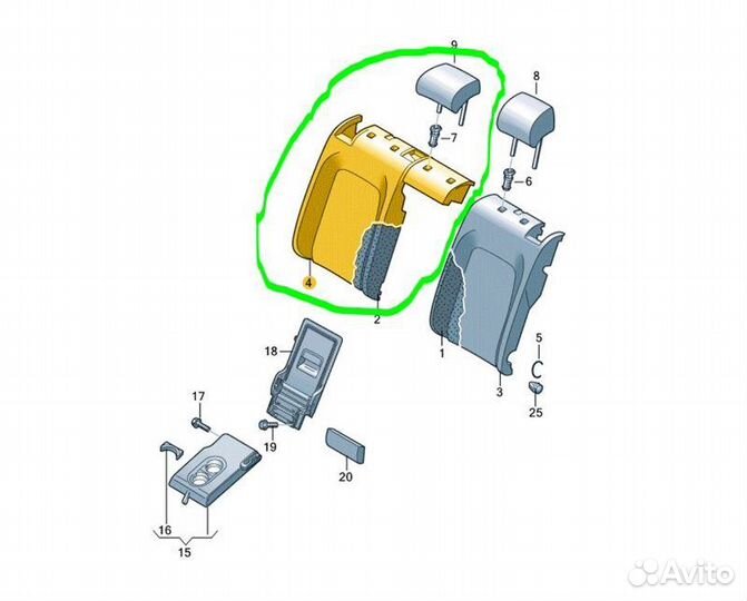 Сидение заднее правое Volkswagen Polo CK CWV947611