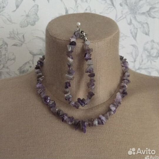 Колье, бусы, браслет из натуральных камней