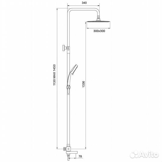 Душевая стойка с термостатом Gappo G2499-40