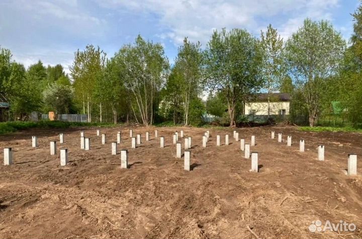 Установка винтовых свай для фундамента