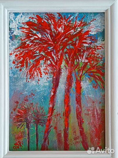 Картина акрилом Счастливые Пальмы