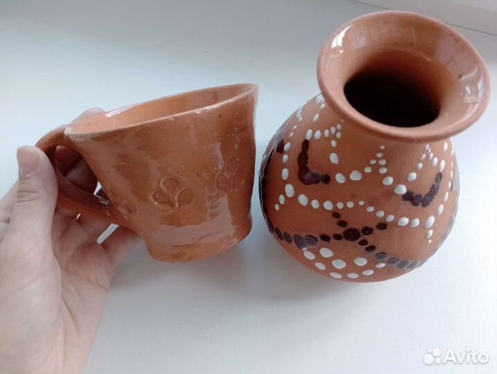 Ваза глиняная, кружка