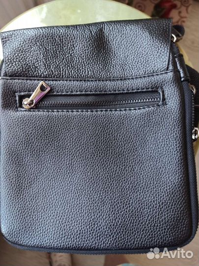 Барсетка кожаная мужская через плечо новая