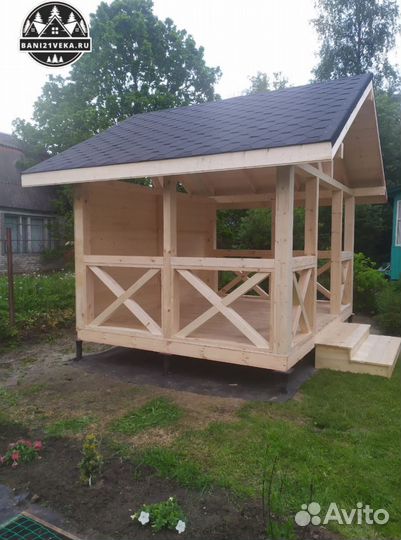 Беседка деревянная. Монтаж
