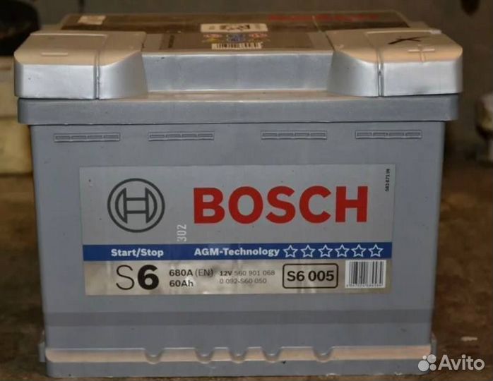 Аккумулятор Bosch S6 AGM 60Ah 680А S60 050
